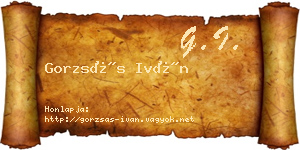 Gorzsás Iván névjegykártya