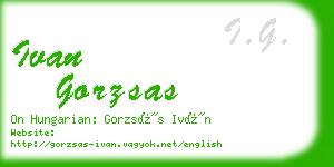 ivan gorzsas business card